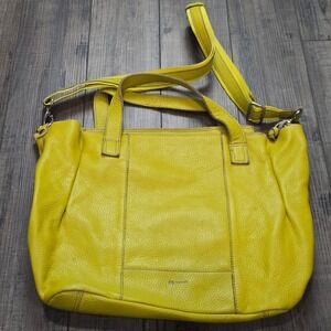 mywalit‎ Leather Tote Bag Bright Yellow Shoulder Crossbody Purse